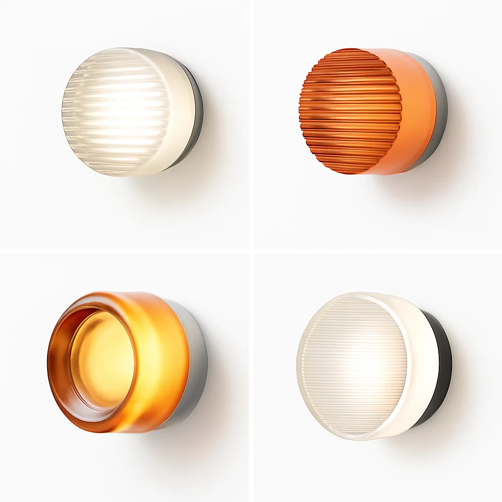 Applique murale ronde LED en verre