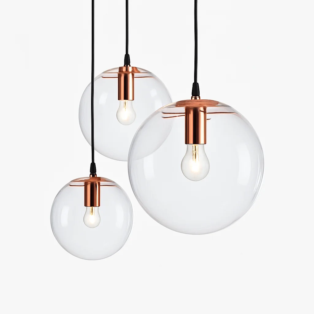 Suspension boule en verre design